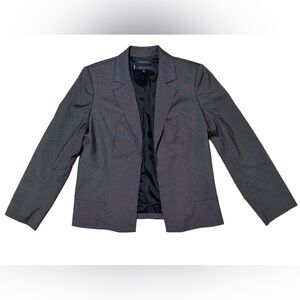 Anne Klein Blazer Womens Size 12 Suit Jacket Black Grey Stripe Lined Corpcore